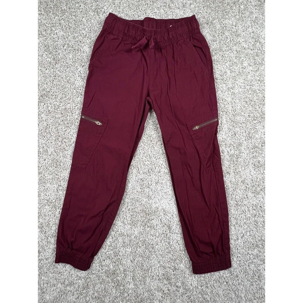 The Childrens Place Girls Cargo Jogger Pants Size 7 Burgundy
